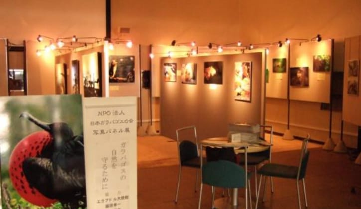 JICA地球ひろば「ガラパゴスの自然を守るために」の写真展の様子