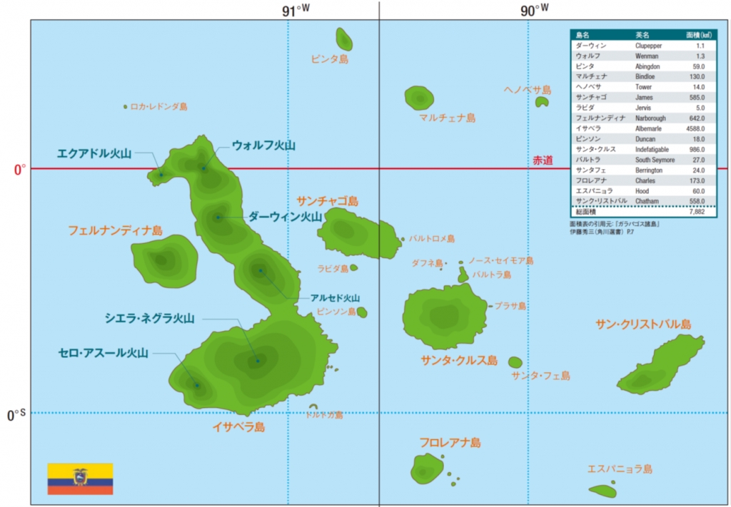 ガラパゴス諸島の地図